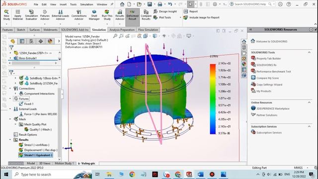 Solidworks Simulation Tutorial | Round bar vs Fender / Mô phỏng đệm va và thanh trụ tròn ft. SunDG смотреть онлайн