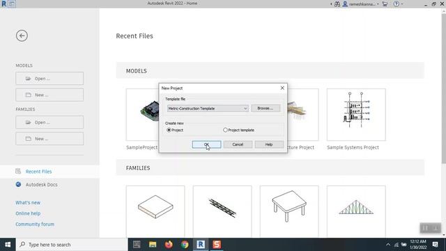 Autodesk Revit - Home Screen : New File (Project & Family File) смотреть онлайн