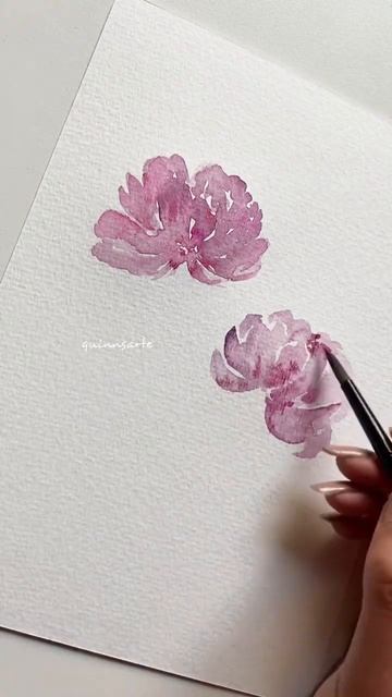 Easy Watercolour Flowers Part 17 ~ Peonies ~ #shorts #art #watercolor смотреть онлайн