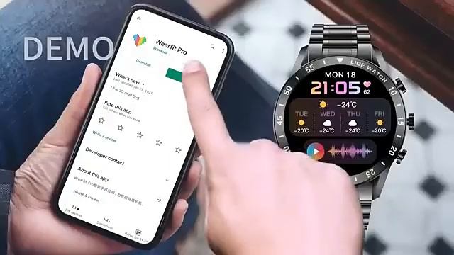 Lige 2022 nova chamada bluetooth relógio inteligente masculino toque completo esporte relógios смотреть онлайн