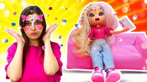 🎀 Салон красоты для кукол Юник Айз 😍✨ Наклейки, стразы и аквагрим! #длядевочек #распаковкаигрушек