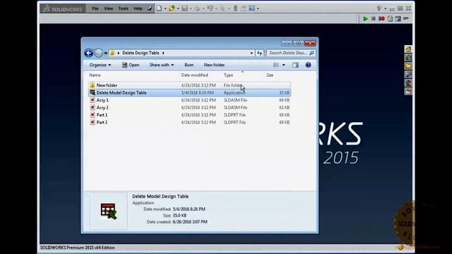 SOLIDWORKS Batch Delete Model Design Table смотреть онлайн