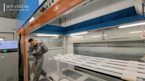 Покраска погонажа на кантователе | робот Profi Maxi