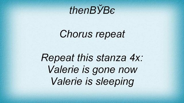 Stan Ridgway - Valerie Is Sleeping Lyrics смотреть онлайн