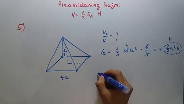 4.3 Piramida.Piramida hajmi (1-10-misol).[Matematika javoblari] смотреть онлайн