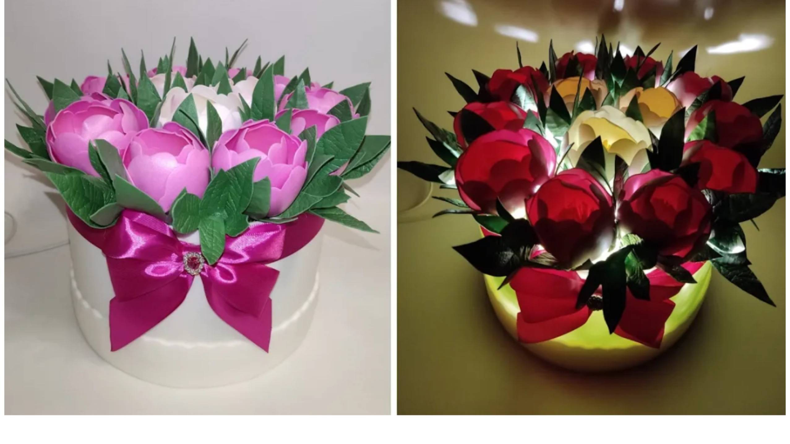 Светильник из изолона. Пионы из изолона.Шляпная коробка из изолона смотреть онлайн