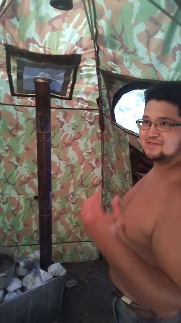 Казань , Голубое озеро , передвижная банька на дровах, искупался и попарился 👍 смотреть онлайн