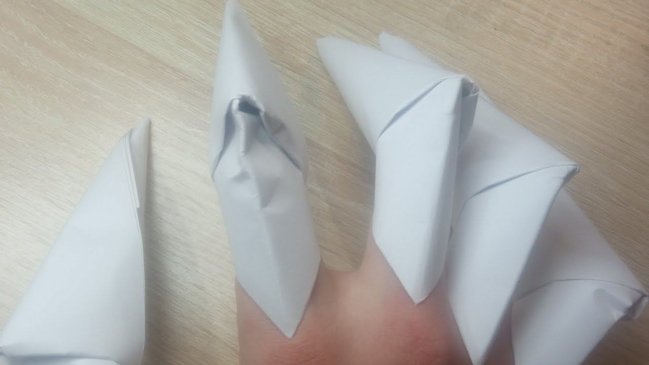 Как сделать когти из бумаги видео