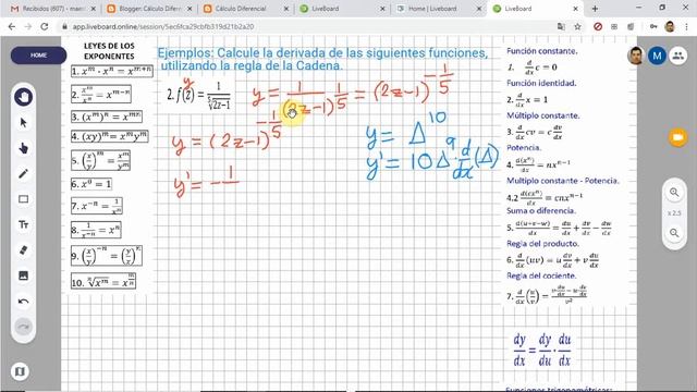 Diferenciación de funciones regla de la cadena ejemplo 2 смотреть онлайн