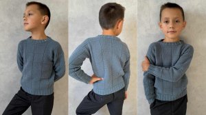 Детский свитер в клетку