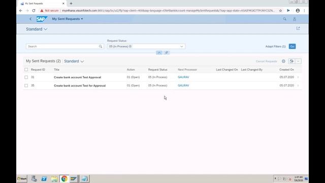 SAP S/4 HANA 1909 Bank Account Management - Approval Workflow смотреть онлайн