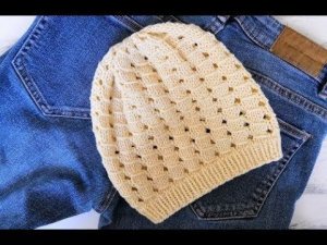 Летняя ажурная шапочка для девочки. Мастер класс спицами!