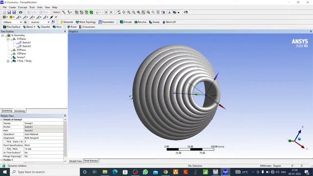 Create Spiral Geometries with the help of Sweep Command in Design Modeler || Ansys Basic Tutorial смотреть онлайн