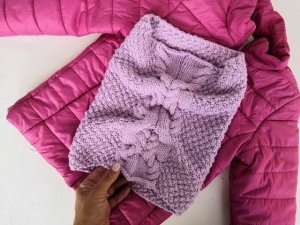 Вяжем снуд-трубу  с объемной косой спицами.