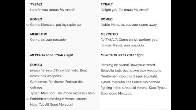 Romeo And Juliet -Act 3 Scene 1