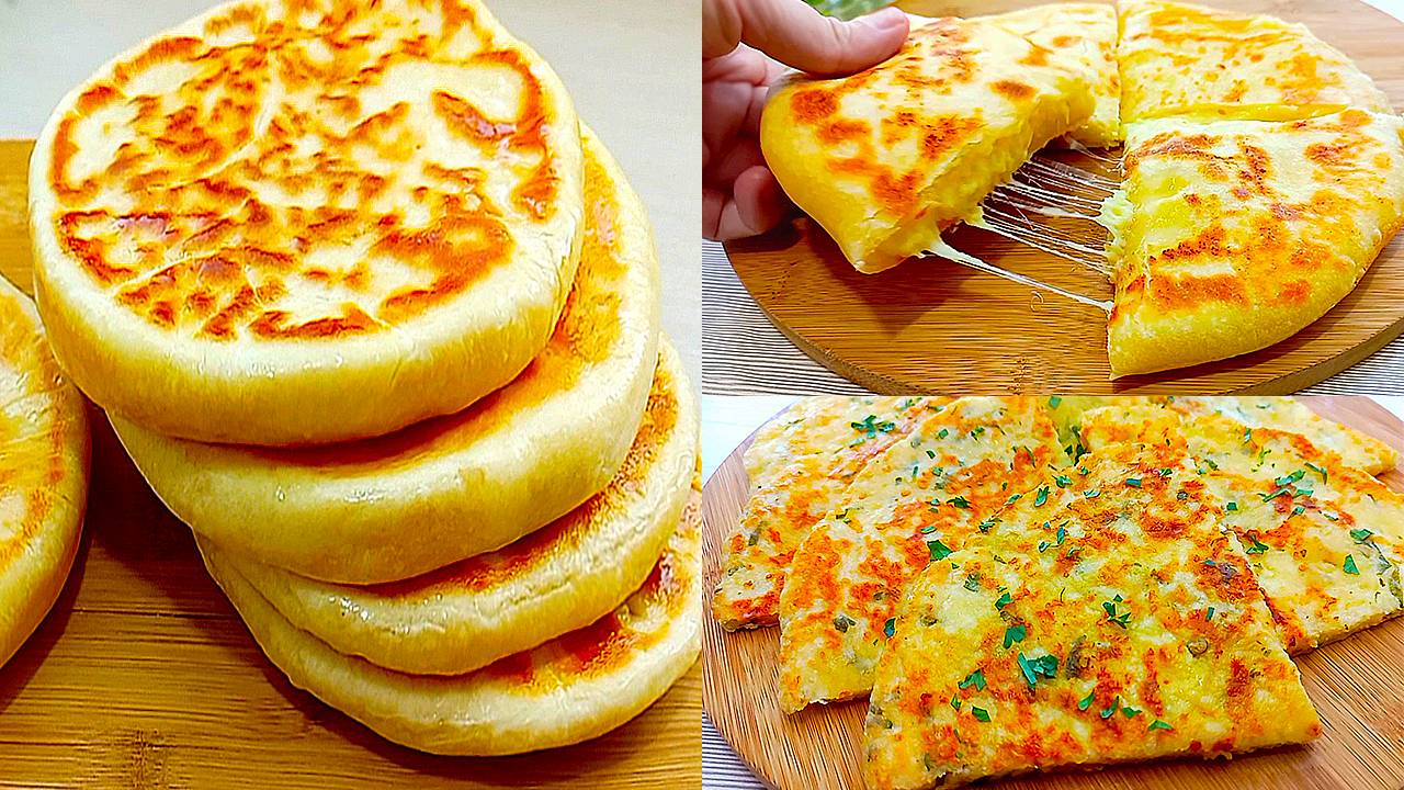 🔝3 рецепта! Быстрые и вкусные лепешки с сыром и картошкой — без дрожжей и без лишних хлопот! смотреть онлайн
