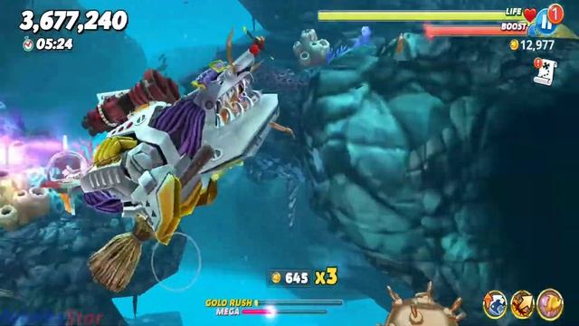 Hungry Shark World Robo Shark Giant Pets Booster All 30 Sharks Unlocked Hack Gems and Coins Mod1 смотреть онлайн