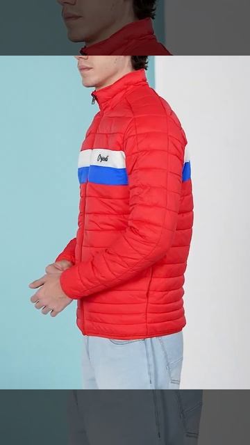 Stylish Colour Block Puffer Jacket смотреть онлайн