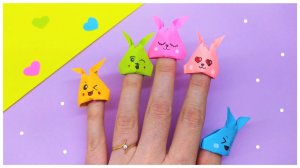 Оригами ЗАЙЧИК НА ПАЛЬЧИК | Игрушка из бумаги | Оригами Кролик | DIY Paper Toy Bunny on a finger