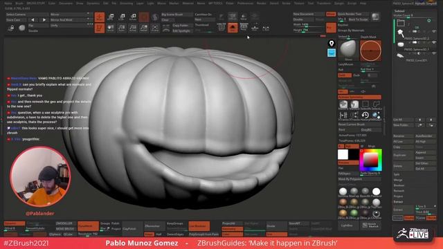 ZBrush Guides: Make a 3D Jack-O'-Latern #withme !- Pablo Muñoz Gómez - Part 1 смотреть онлайн