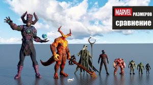 Сравнение персонажей Marvel по РАЗМЕРУ