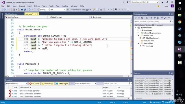 [Udemy UE4 C++] 026 Including Our Own Header File смотреть онлайн