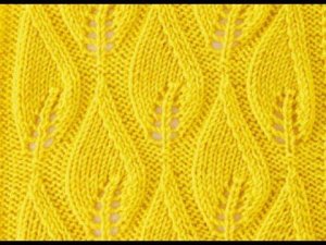 КРАСИВЫЙ УЗОР СПИЦАМИ. АССИМЕТРИЧНЫЙ МОТИВ ИЗ ЛИСТЬЕВ!