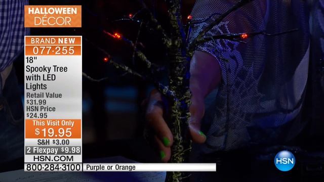 18" Spooky Tree with LED Lights Purple смотреть онлайн