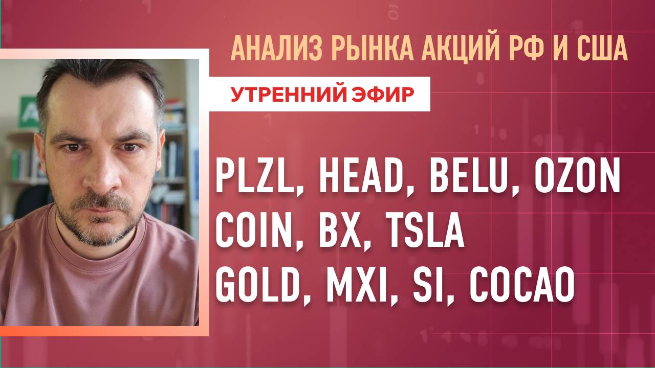 Анализ рынка акций РФ и США/ HEAD, LKOH, MOEX, PYPL, CF, COIN/  SI, GOLD, MXI