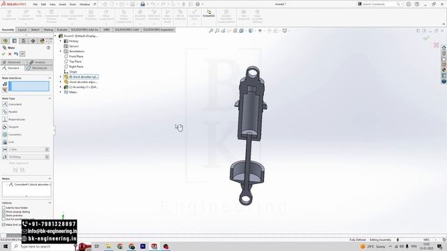 Shock Absorber Project (5/5) | Shock Absorber Assembly | Solidworks | BK Engineering | Cadd Centre смотреть онлайн