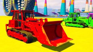 Развивающий Мультик для Детей Учим Цвета и Цифры Цветные Грузовики Бульдозеры Вертолеты Самолёты