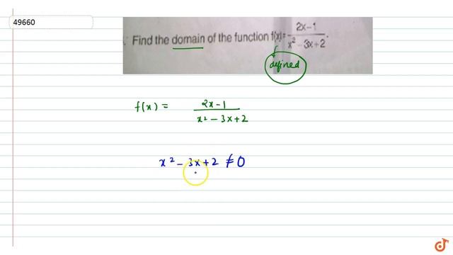 Find the domain of `f(x)=(2x-1)/(x^2-3x+2)` смотреть онлайн