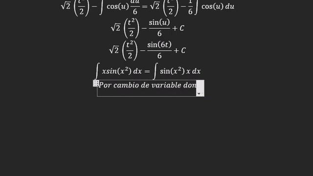 Integration sqrt(2) t -cos(6t)dt and xsin(x^2)dx смотреть онлайн