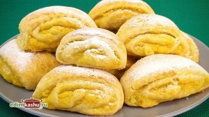 Слоеные печенья с апельсиновой начинкой. Вкусная выпечка на кефире.