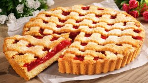 Клубничный пирог, который тает во рту! Быстро, просто и очень вкусно! Выпечка