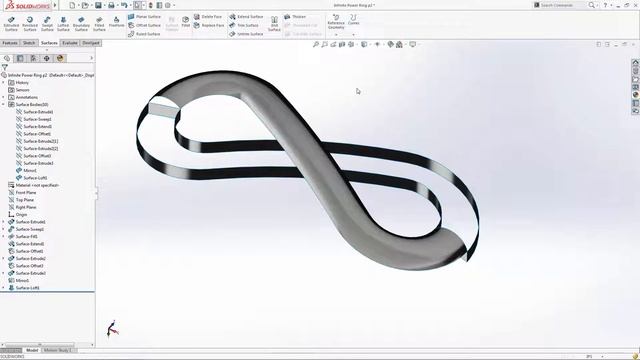 SOLIDWORKS Infinite Power Surfacing Ring - Part 3 смотреть онлайн