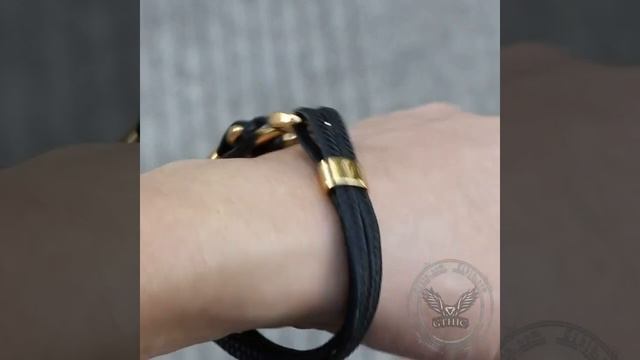 Anchor Buckle Braided Leather Stainless Steel Bracelet смотреть онлайн