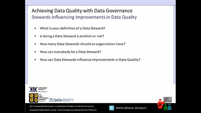 RWDG Webinar: Achieving Data Quality With Data Governance
