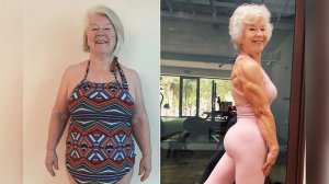 В 70 лет тучная бабушка решает заняться собой, посмотрите как она выглядит спустя 8 лет.