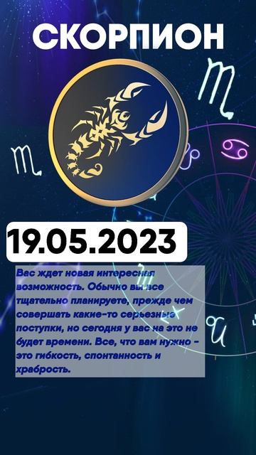 Гороскоп на 19.05.2023 СКОРПИОН смотреть онлайн