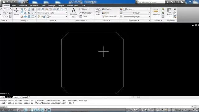 chamfer with rectangle in autocad смотреть онлайн