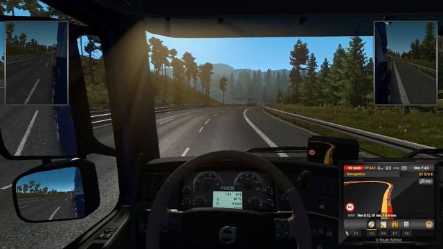 Petite balade en camion sur EURO TRUCK SIMULATOR 2 MP смотреть онлайн