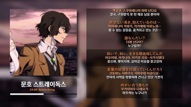 문호 스트레이독스 2기 OP : SCREEN mode / Reason Riving / 자막 смотреть онлайн