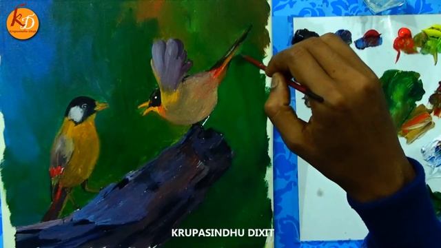 Acrylic painting for beginners, Realistic Bird | Fan brush painting | Episode #202 смотреть онлайн