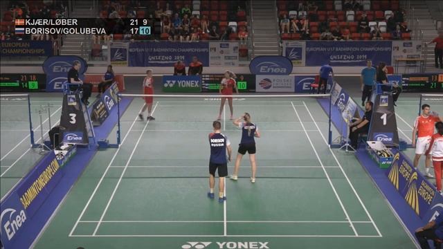 Kjær / Løber vs Borisov / Golubeva (XD, R16) - European U17 C’ships 2019 смотреть онлайн