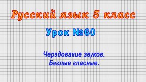 Русский язык 5 класс (Урок№60 - Чередование звуков. Беглые гласные.)