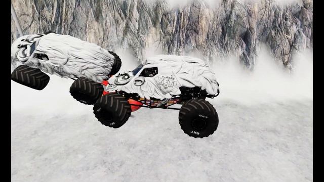 Lightning McQueen vs Snow White YETI Monster Jam Trucks chase game and Destruction Beamngdrive смотреть онлайн