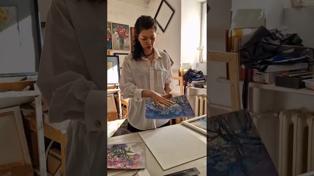 Как оформить картину масляной пастелью рассказывает Ольга Гусева смотреть онлайн