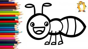 Мультик - раскраска для детей МУРОВЕЙ. Учимся как рисовать НАСЕКОМЫХ // ОБУЧАШКА ТВ
