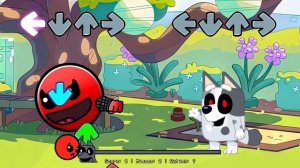 FNF Geometry Dash 2.3 VS Bluey All PHASES Sings Can Can | Bluey FNF Mods